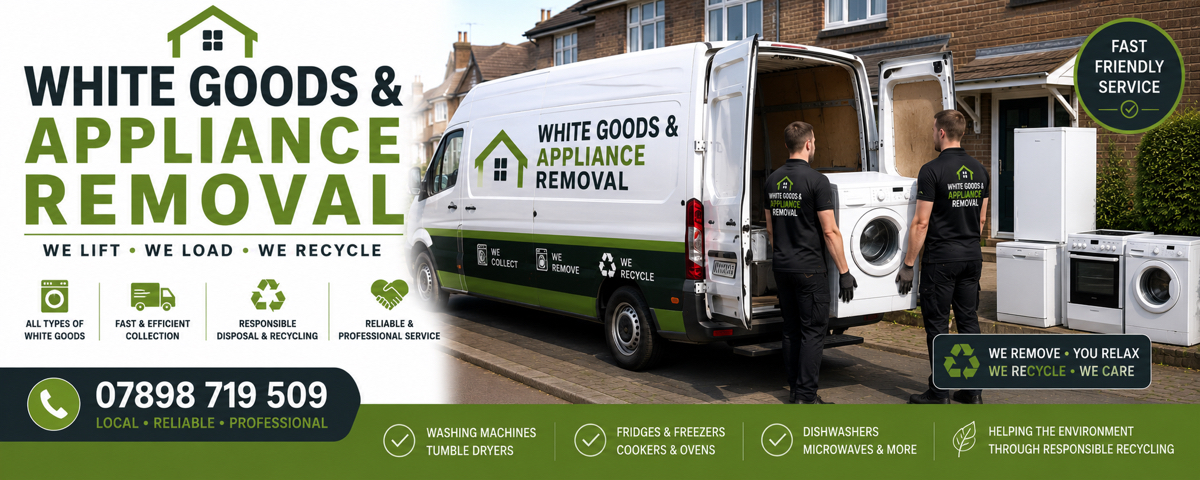 Old fridge and washing machine removed for recycling in Eyemouth